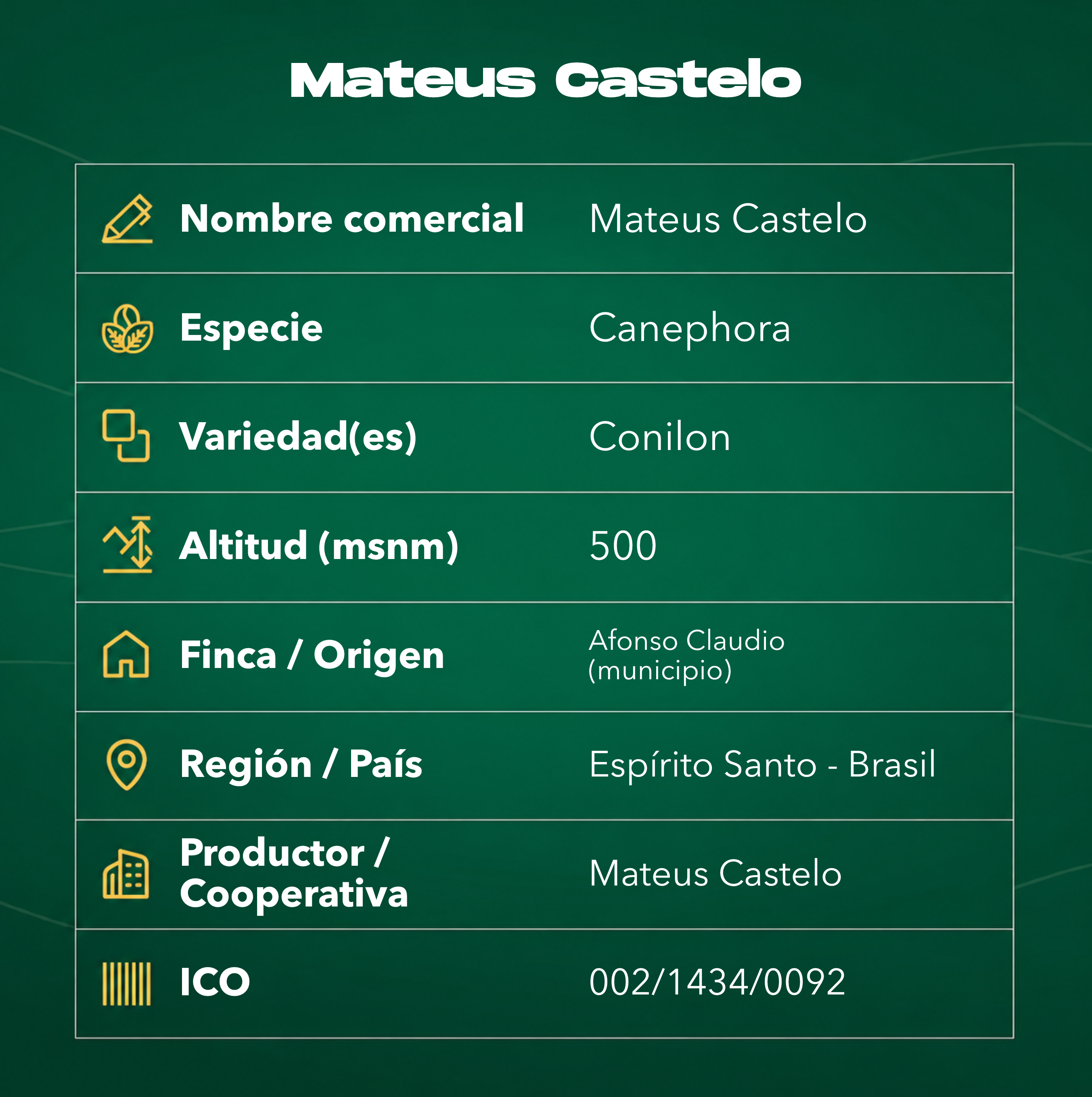 Café Brasil Mateus Castelo Tostado Al Por Mayor